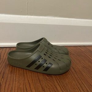 Adidas Men's Olive and Black Slippers